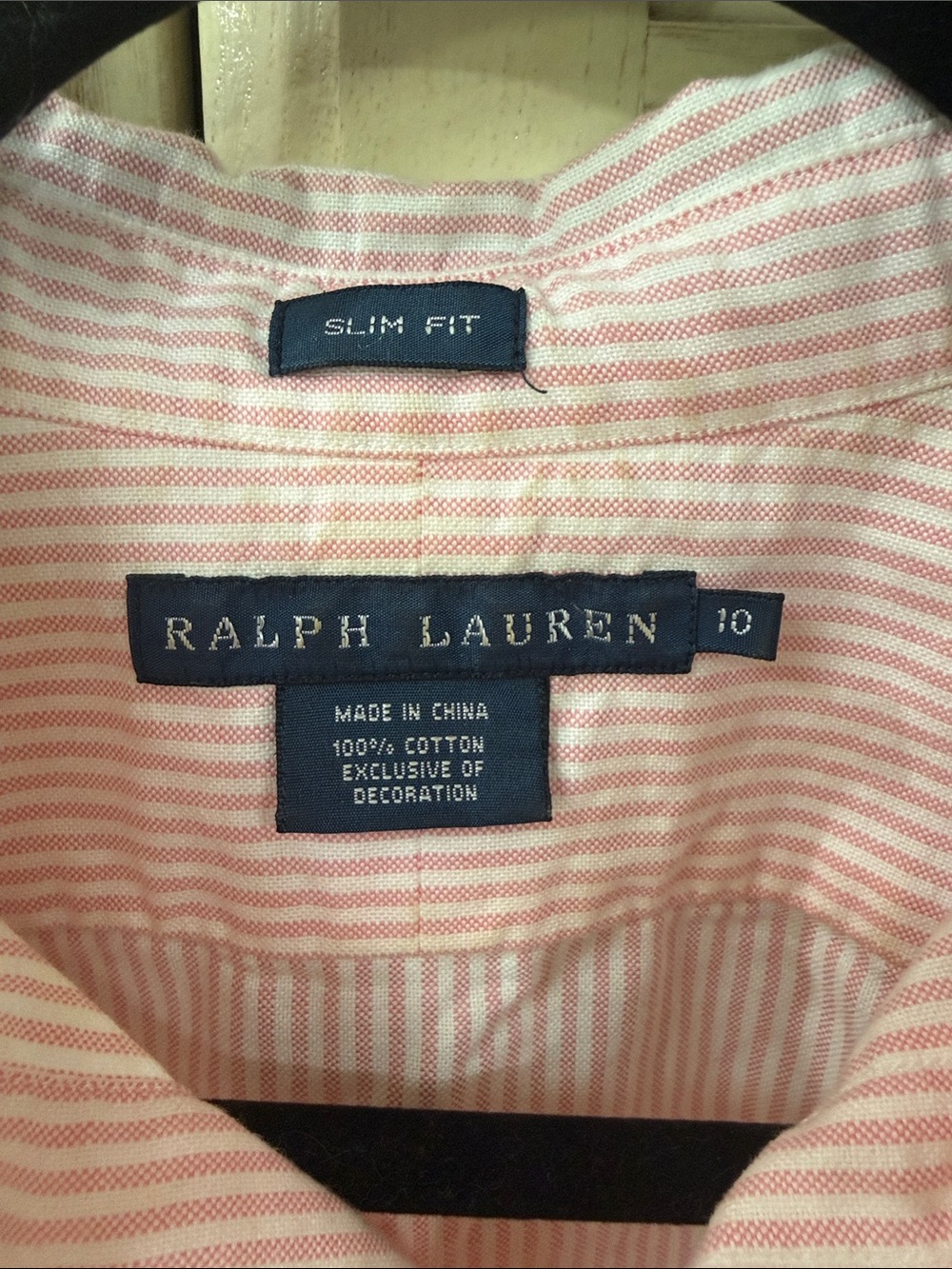 Ralph Lauren Pink & White Striped Cotton Button-Down Shirt - Picture 2 of 5